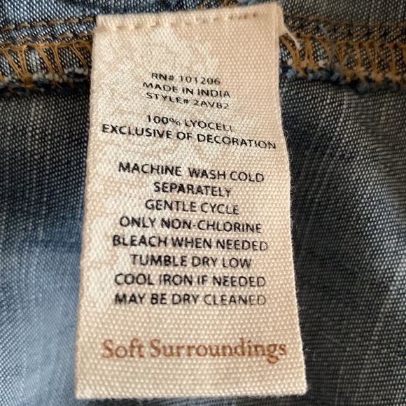 Soft Surroundings embroidered jean shirt - Picture 11 of 11